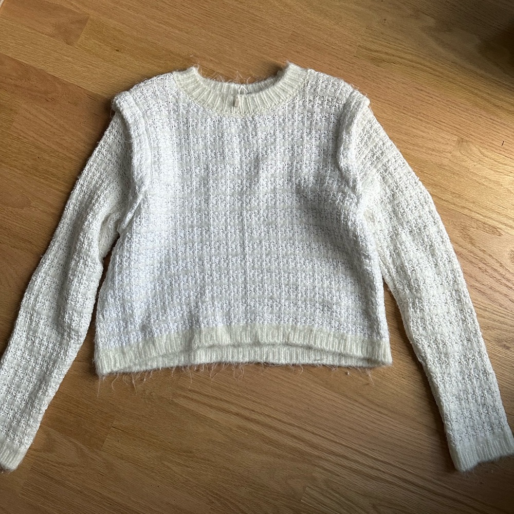 Mango Textured Cream Sweater
